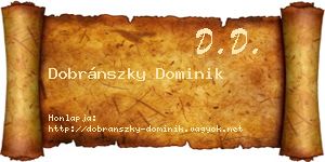 Dobránszky Dominik névjegykártya