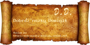 Dobránszky Dominik névjegykártya